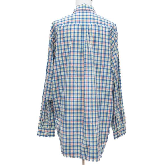 Vineyard Vines Blue Pink Long Sleeve Plaid Button Down Whale Shirt Size Large - Picture 3 of 9